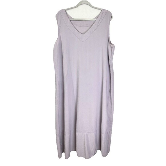 Flax Dresses & Skirts - FLAX Maxi Dress Womens 2G (22-24) Purple Sleeveless V-neck Textured Relaxed